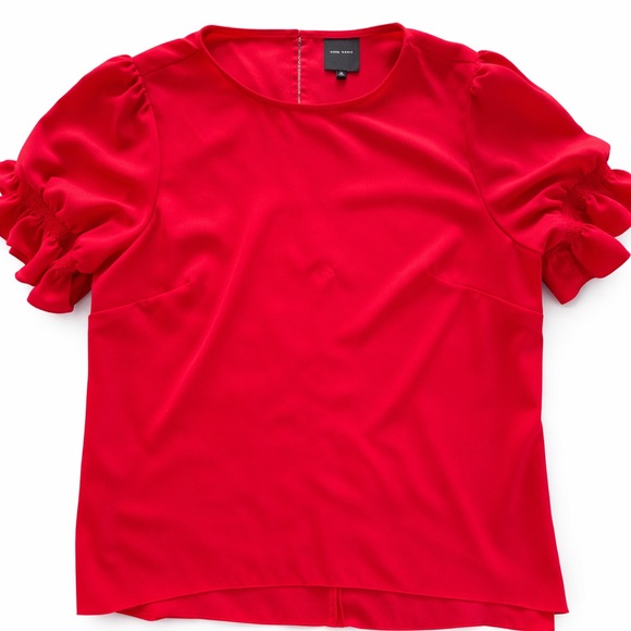 Alex Marie Tops - Alex Marie Blouse red short puff sleeves size XL